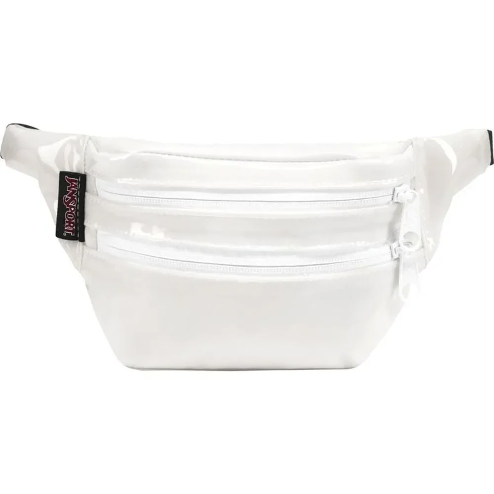 Jansport Womens Hippyland White Patent Travel Waist Fanny Pack NWOT